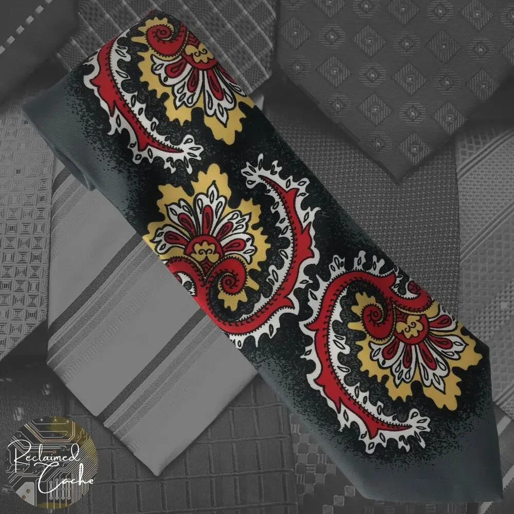 Red and Yellow Paisley Tie